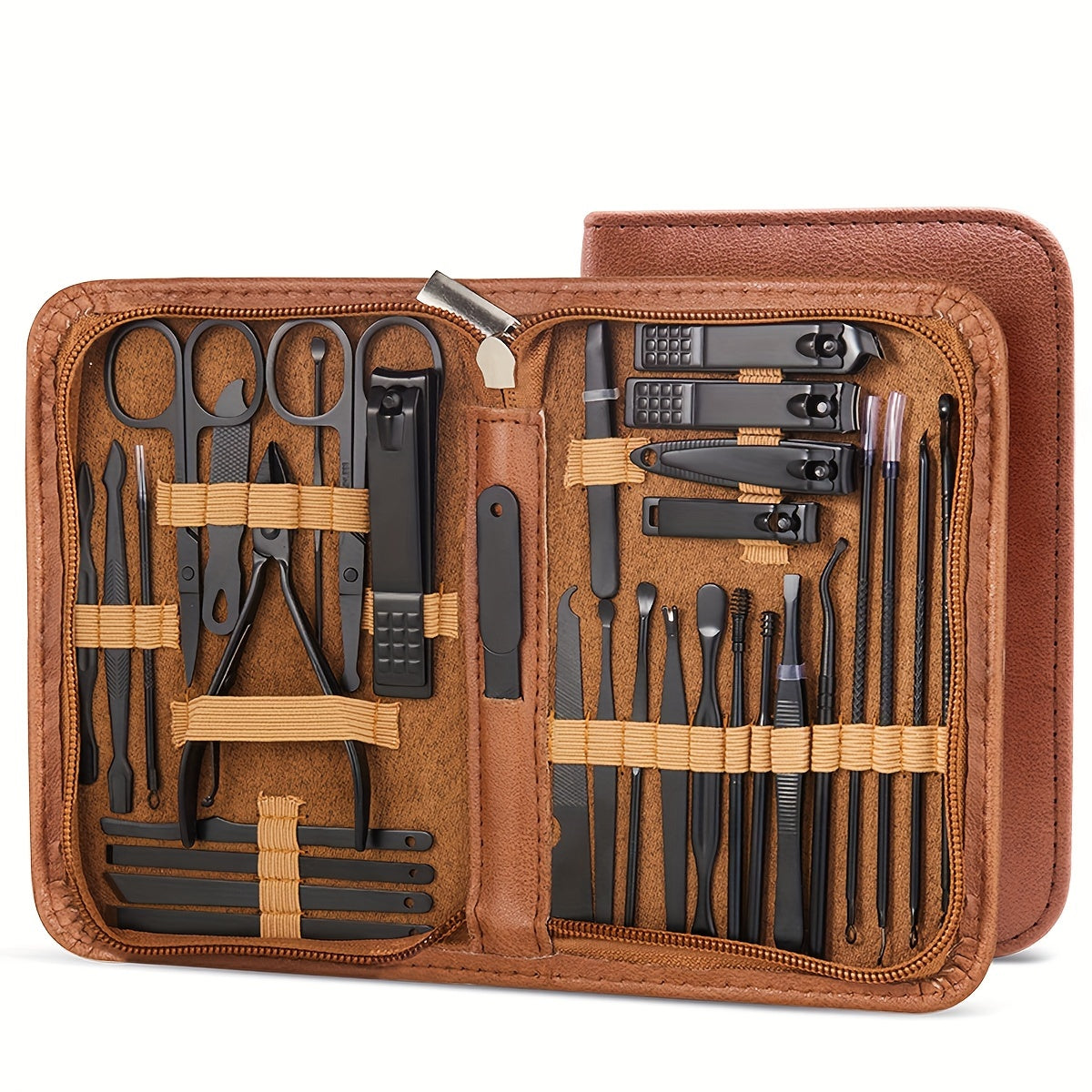 32-Piece Stainless Steel Manicure Set with Nail Clippers and Storage Case