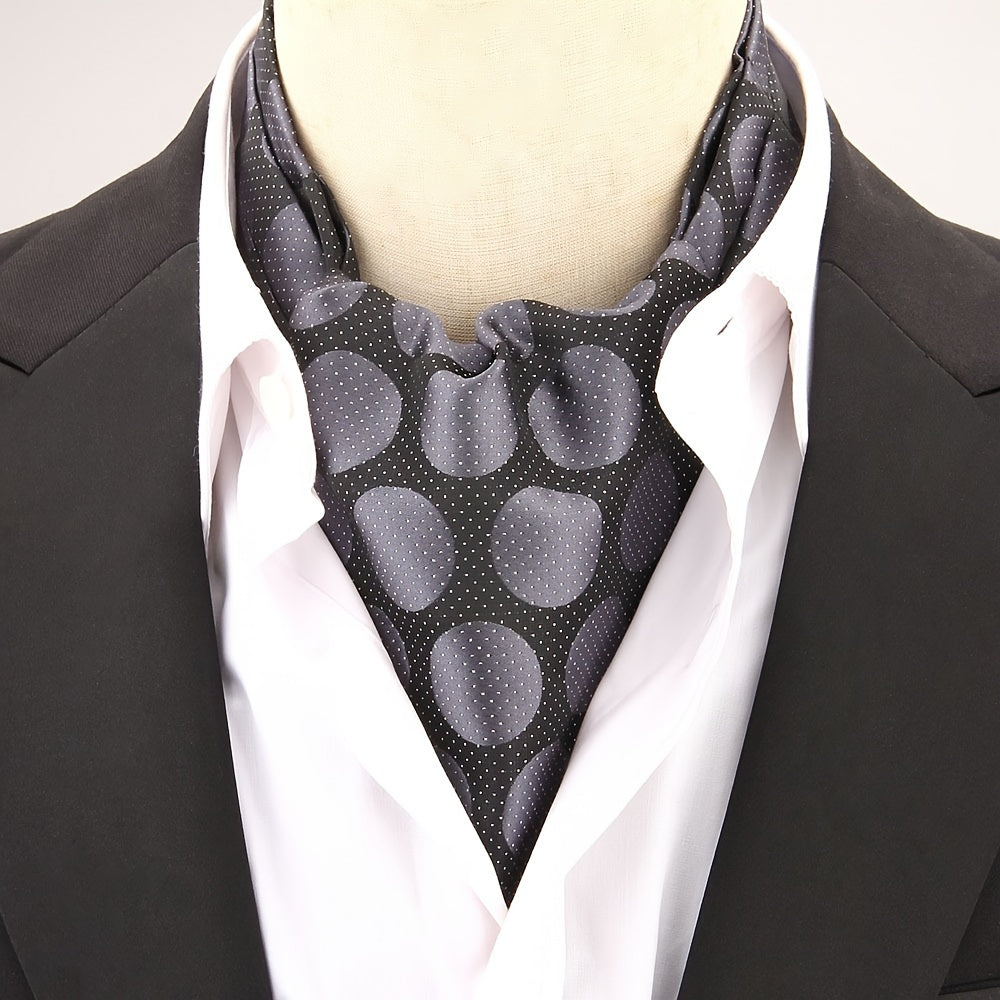 Men's Polka Dot Ascot Cravat Shirt Scarf Polyester for Casual and Formal Wear