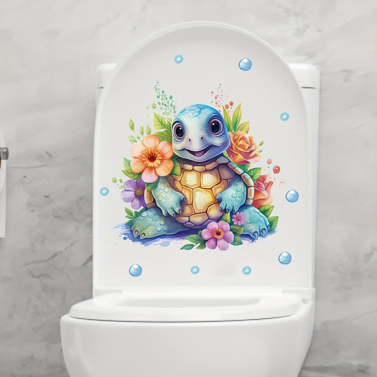 Toilet Sticker Set with Lid, Tank, and Wall Decals for Bathroom Decor