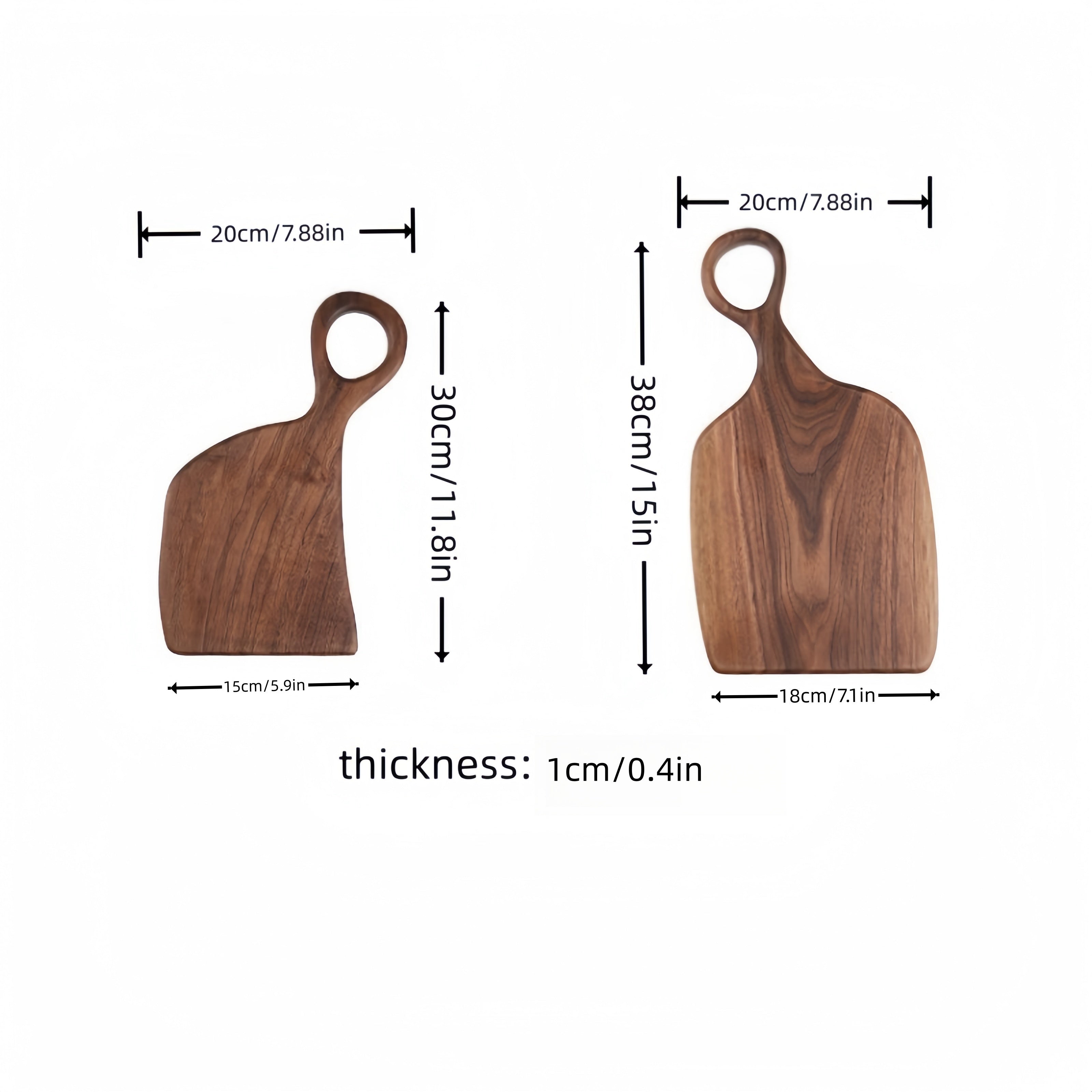 Pair of 2 Handmade Walnut Wood Cutting Boards for Couples Kitchen Tools