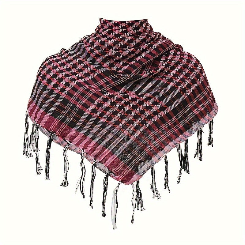 100% Polyester To'qilgan Bo'yin Salliq, Vintage Uslubidagi Taktik Cho'l Arab Bandana Dizayni, Ramazon uchun Mukammal An'anaviy Musulmon Shali. Xususiyatlari: Tekis Bosh Salliq va Kvadrat Hijob.