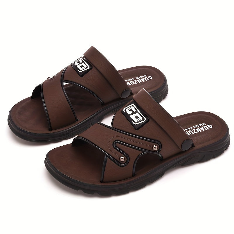 Sandalias de verano para hombre de PVC con diseño de alfabeto, suela antideslizante para uso al aire libre y casual