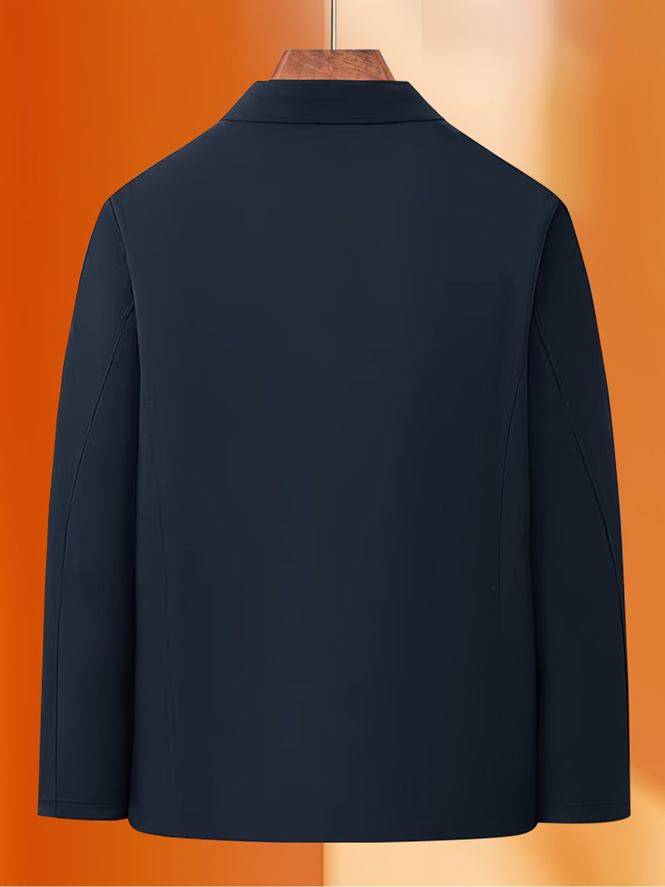 Erkaklar uchun premium qalin qish palto, bir rangda, ish va norasmiy kiyim uchun zip-up yelka bilan, mashinada yuvish mumkin.