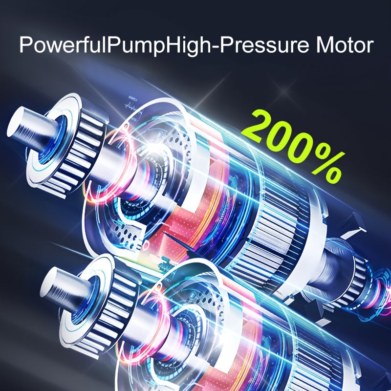 Portable Tire Inflator with Pressure Gauge LED Light and Fast Cordless Operation