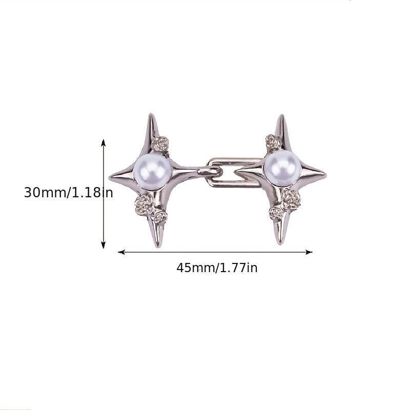 Набор из 3 заколок для талии с пересекающимися звездами для брюк с невидимым пряжкой