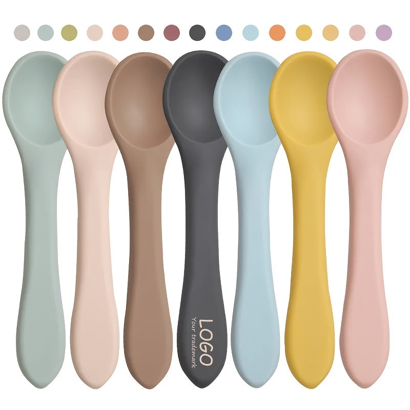 Children's Silicone Flatware Set with Fork and Spoon for Baby Feeding