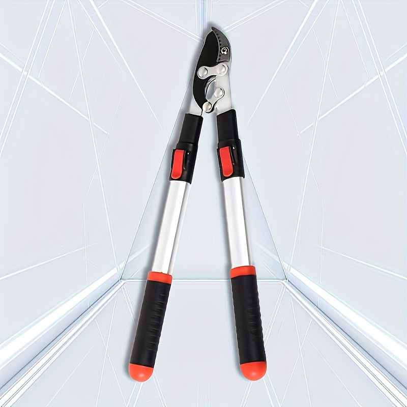 Tijeras de poda telescópicas clásicas con hoja de acero al carbono, antideslizantes y ambidiestras