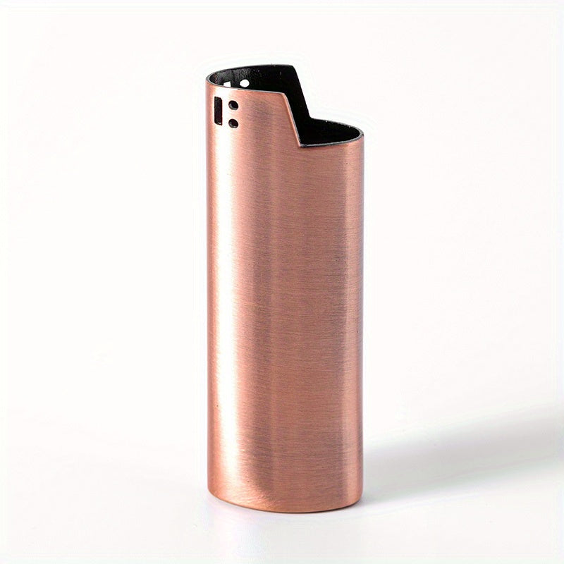 Metal Lighter Shell Durable Metal Case Refillable Lighter Cover Black Golden Tan