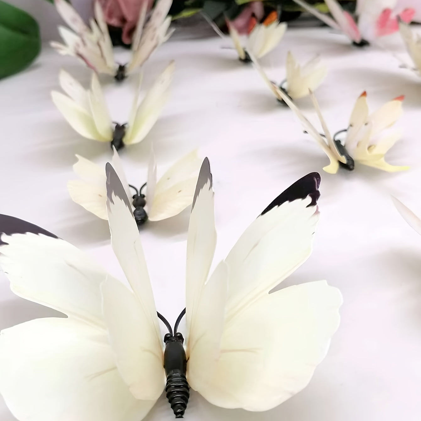 12pcs Blue 3D Butterfly Wall Decals Removable Self-Adhesive Home Decor for Parties Weddings