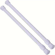 Adjustable Metal Curtain Rods Set with White Ends for Home Decor