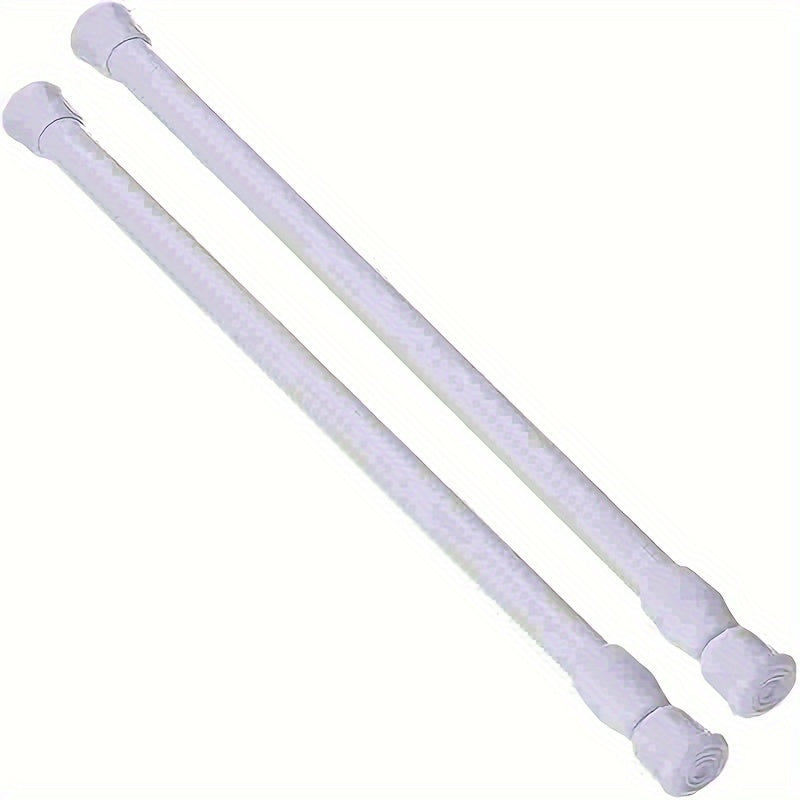 Adjustable Metal Curtain Rods Set with White Ends for Home Decor