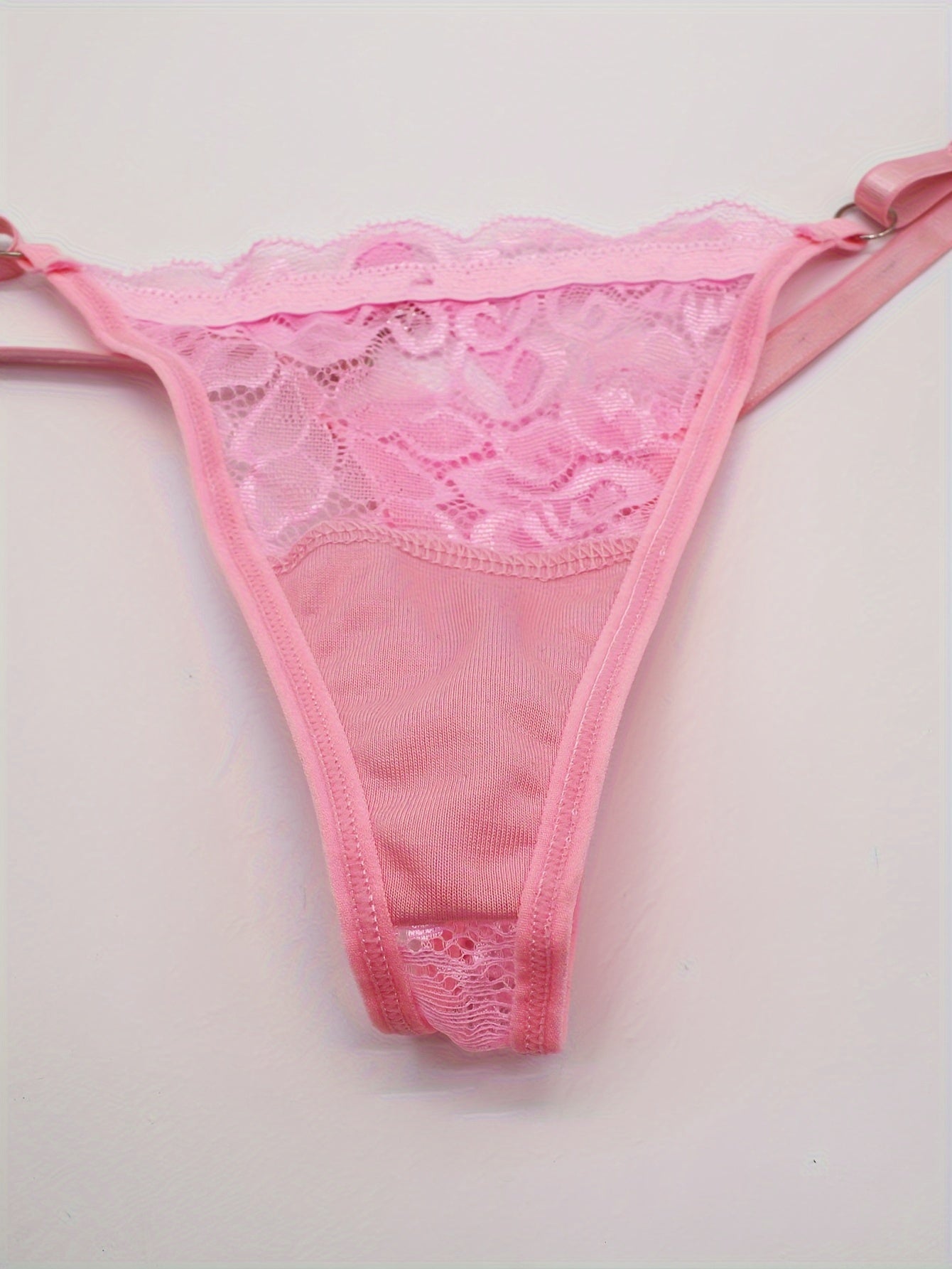 Women's Floral Lace Low Waist Thongs with Bow Tie Sexy Lingerie