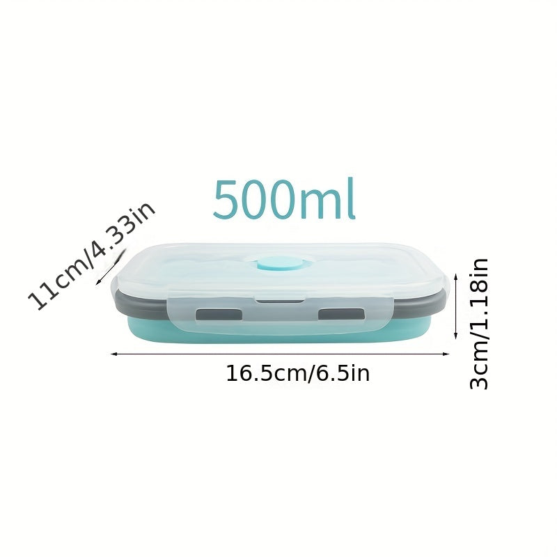 Set of Four Collapsible Silicone Food Storage Containers Stackable Meal Prep Bowls