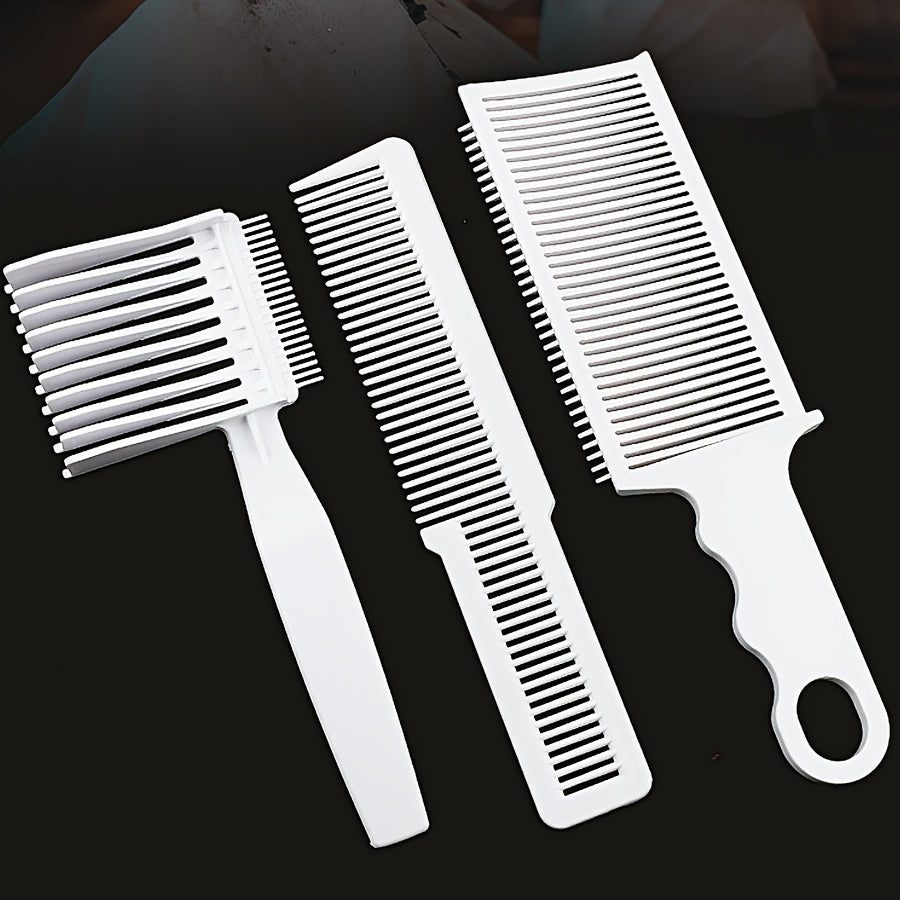 Juego de 3 peines de barbero, incluyendo peine para degradado, peine para flat top y peine de posicionamiento