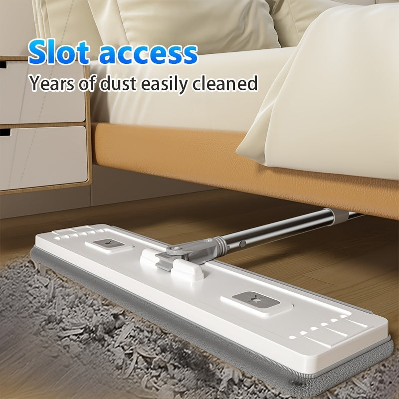 O'z qo'llaringizni po'latdan yasalgan mikroto'qima padiga ega bo'lgan o'z-o'zini yuvuvchi va qurituvchi tekis mopa tizimiga olib qo'ying, bu uy va ofis sharoitlarida foydalanish uchun ideal. Ushbu ko'p funksiyali mop yashash xonasi, yotoqxona, hammom va