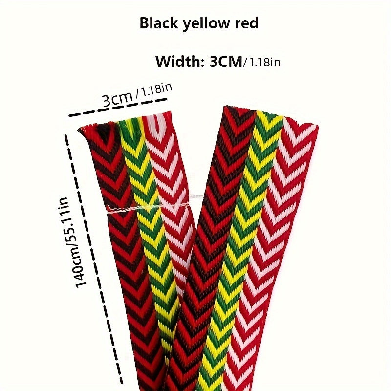 Unisex Flat Shoelaces for Sneakers Multicolor Zigzag Durable 120-160cm