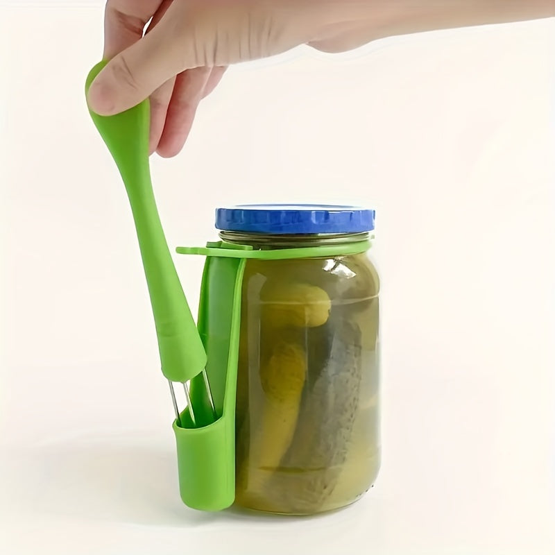 Juego de 5 tenedores de plástico para pepinillos, aceitunas y frascos