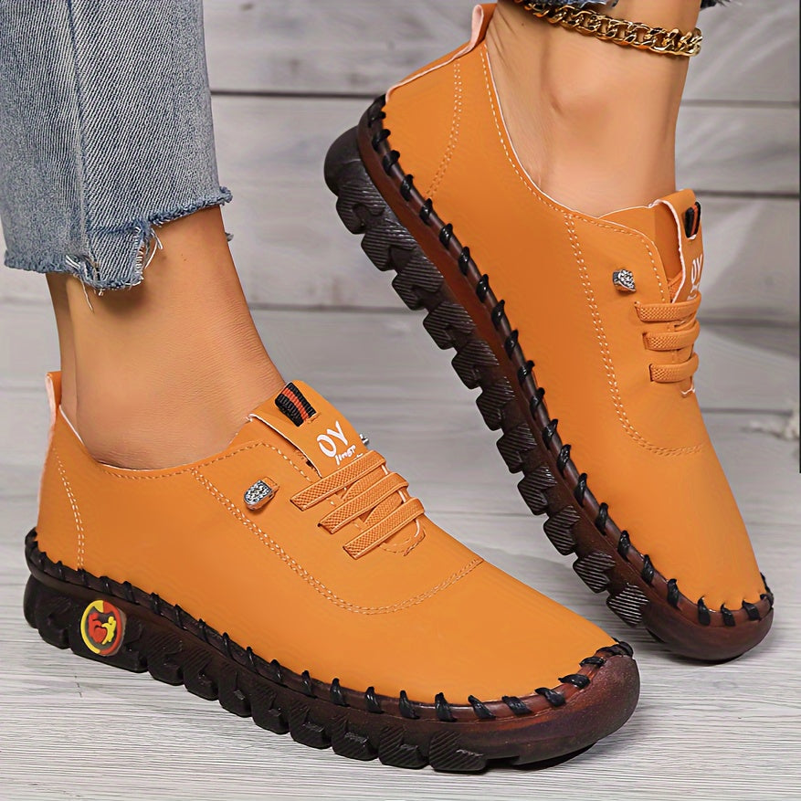 Women's Casual Sneakers Solid Color Slip-On Walking Shoes