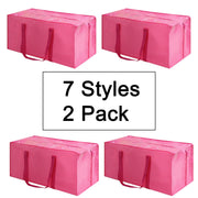 Two Large Storage Bags with Zippers Handles Durable Storage Bin for Bedroom Closet