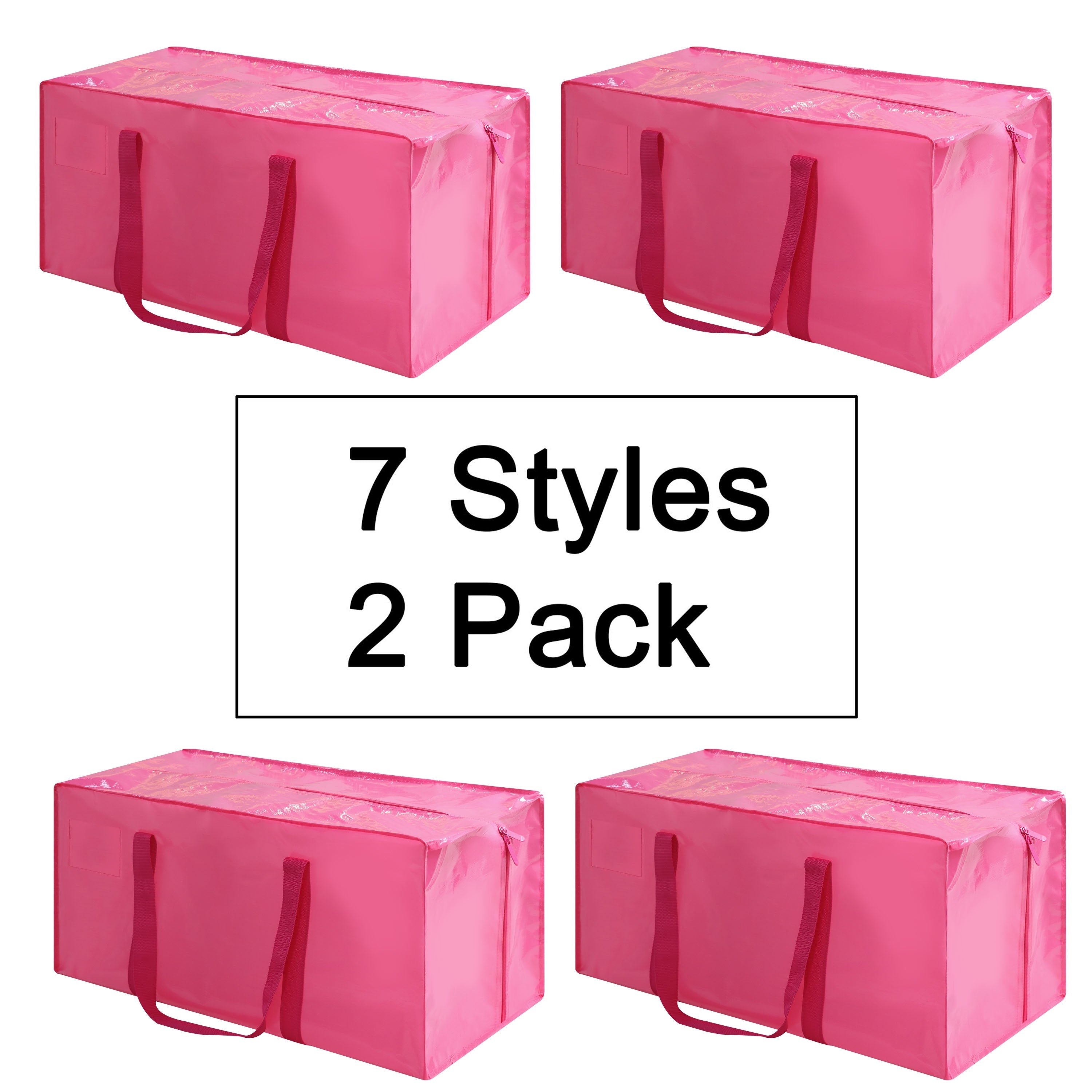 Two Large Storage Bags with Zippers Handles Durable Storage Bin for Bedroom Closet