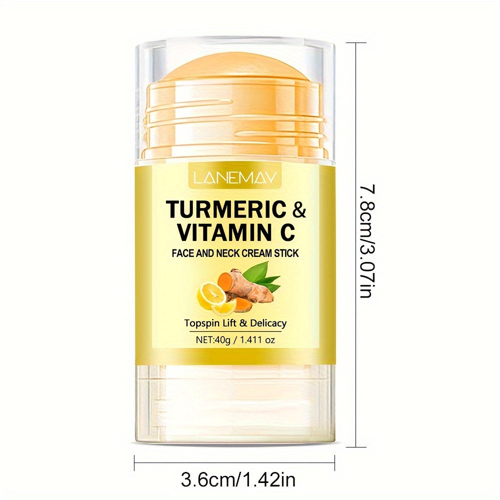 Face and Neck Vitamin C Turmeric Cream Stick, Hypoallergenic, Fast Absorption, 40g