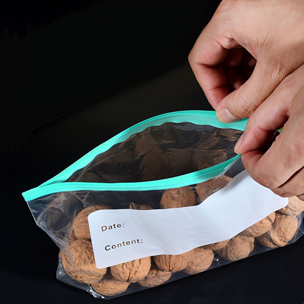 10 Transparent PE Storage Bags with Sliding Rope Seal for Food Refrigerator Freezer