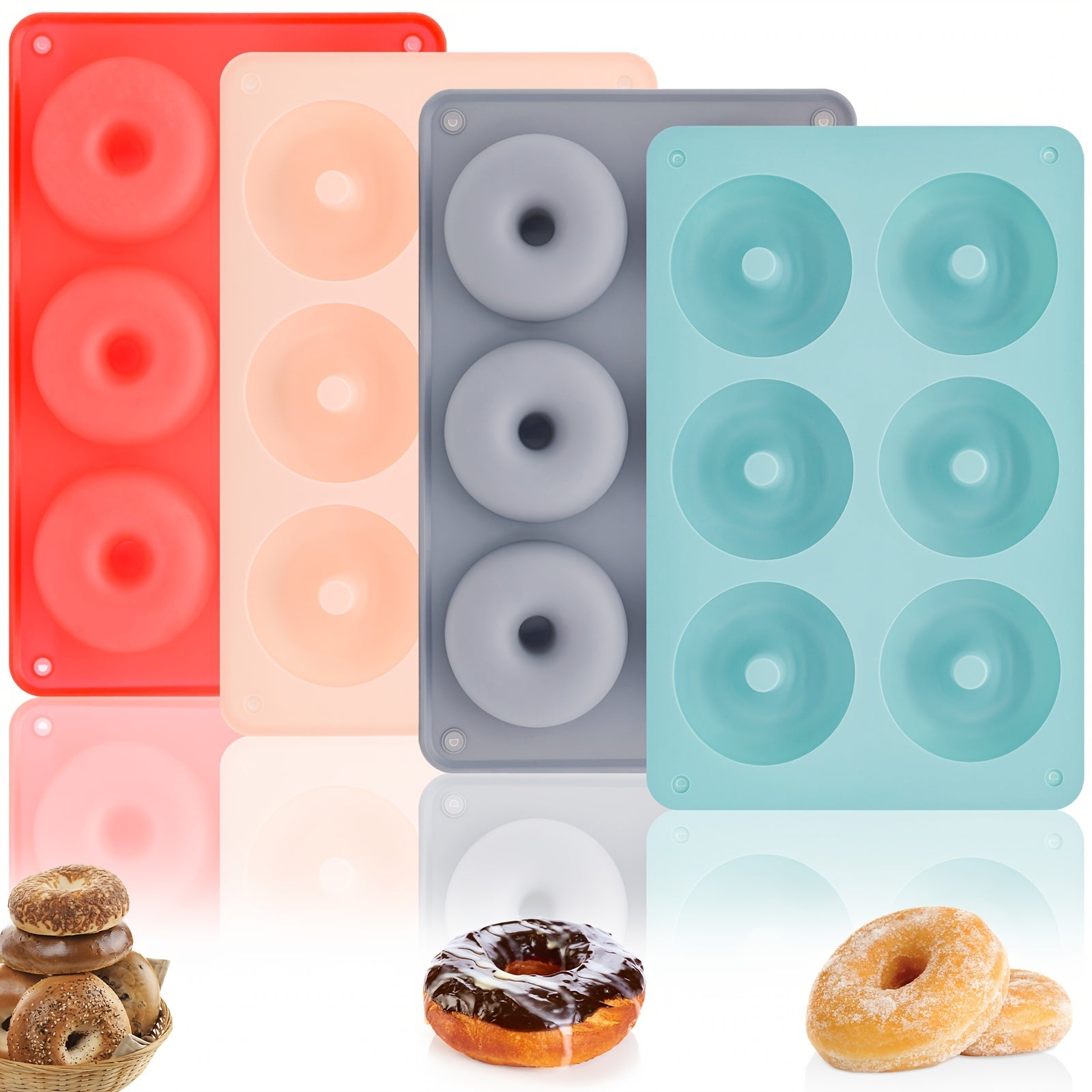 Silicone Donut Mold 6-Cavity Baking Cake Pudding Jelly Chocolate Soap Resin