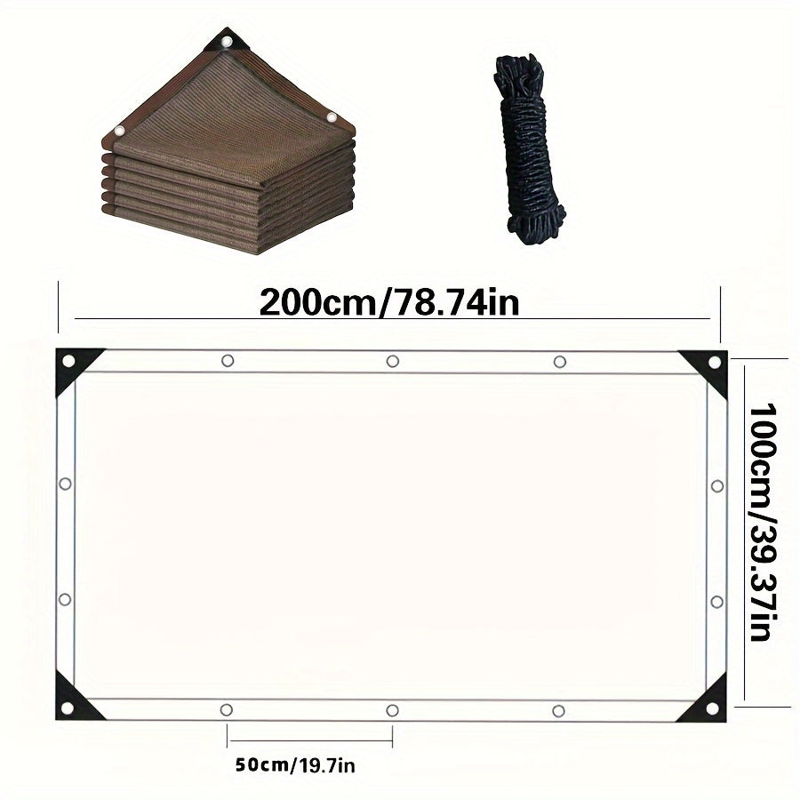 Outdoor UV Protected Privacy Screen Fence with Grommets Brown 81-90% Shade