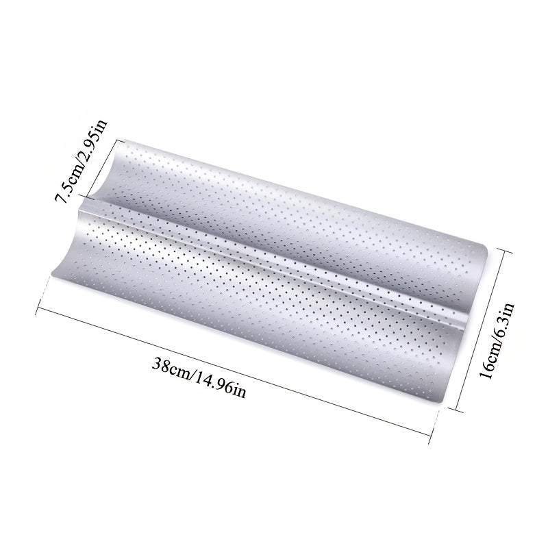 Набор из 4 антипригарных перфорированных противней для багета с закругленными углами