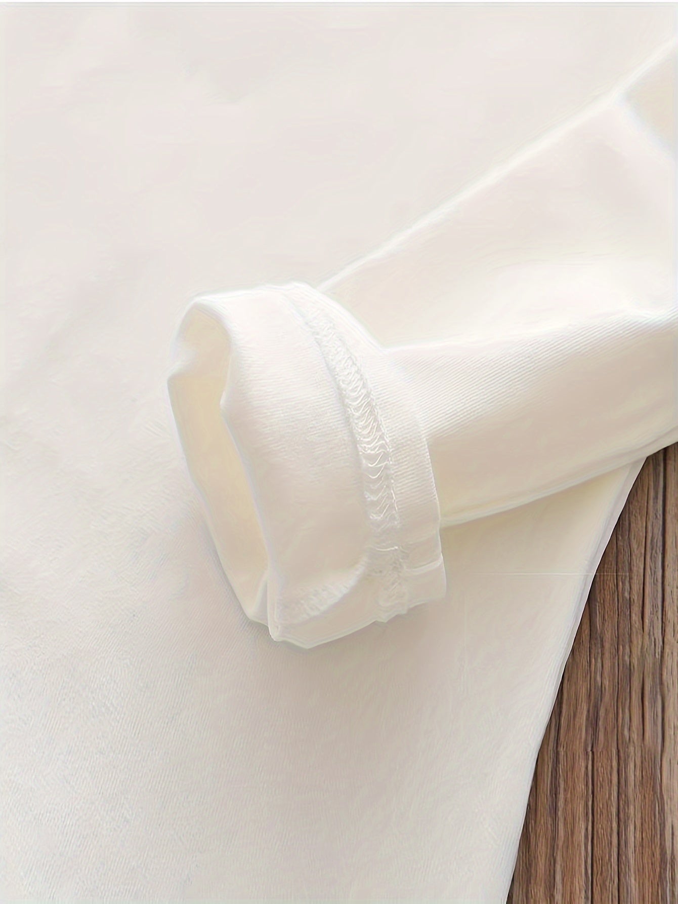 Girls Long Sleeve Cotton T-Shirt with Lace Trim for Spring Fall Casual Wear