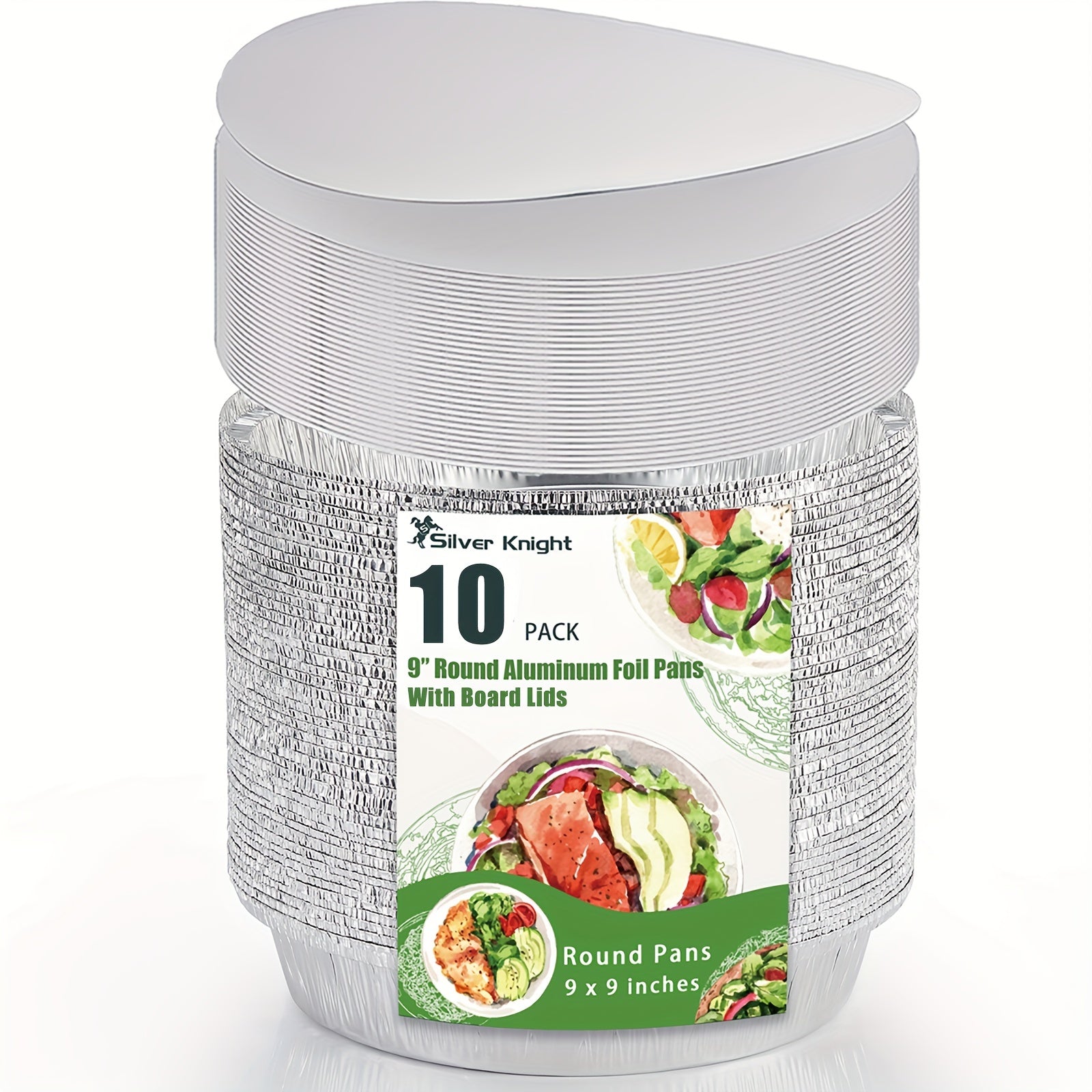 Disposable Aluminum Foil Pans 10-20 Pieces 22.86 cm with Clear or Board Lids for Baking Cooking and Reheating