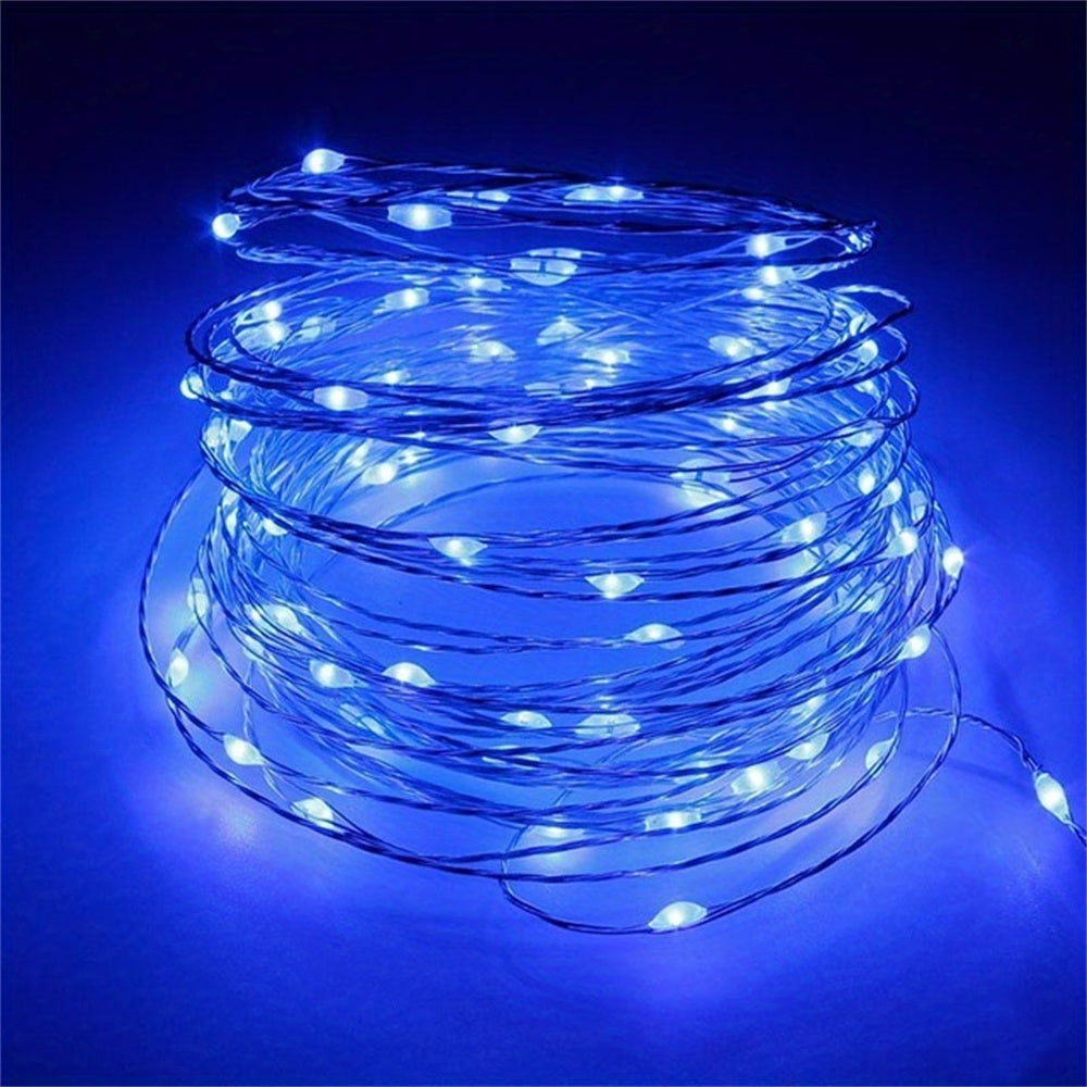 Luces de hadas con batería 20/50/100 LEDs Blanco cálido Cable de cobre Parpadeante para decoración del hogar