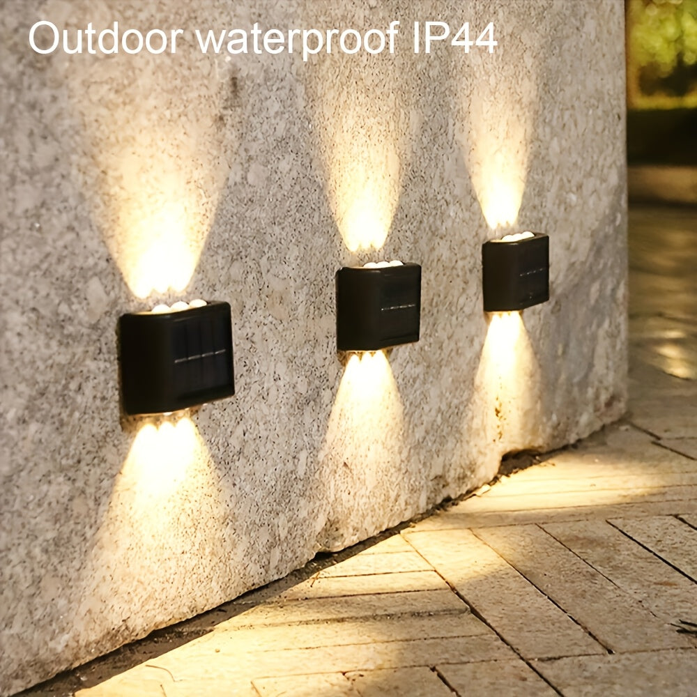 2 Pack Solar LED Outdoor Wall Lights for Garden Landscape Driveway