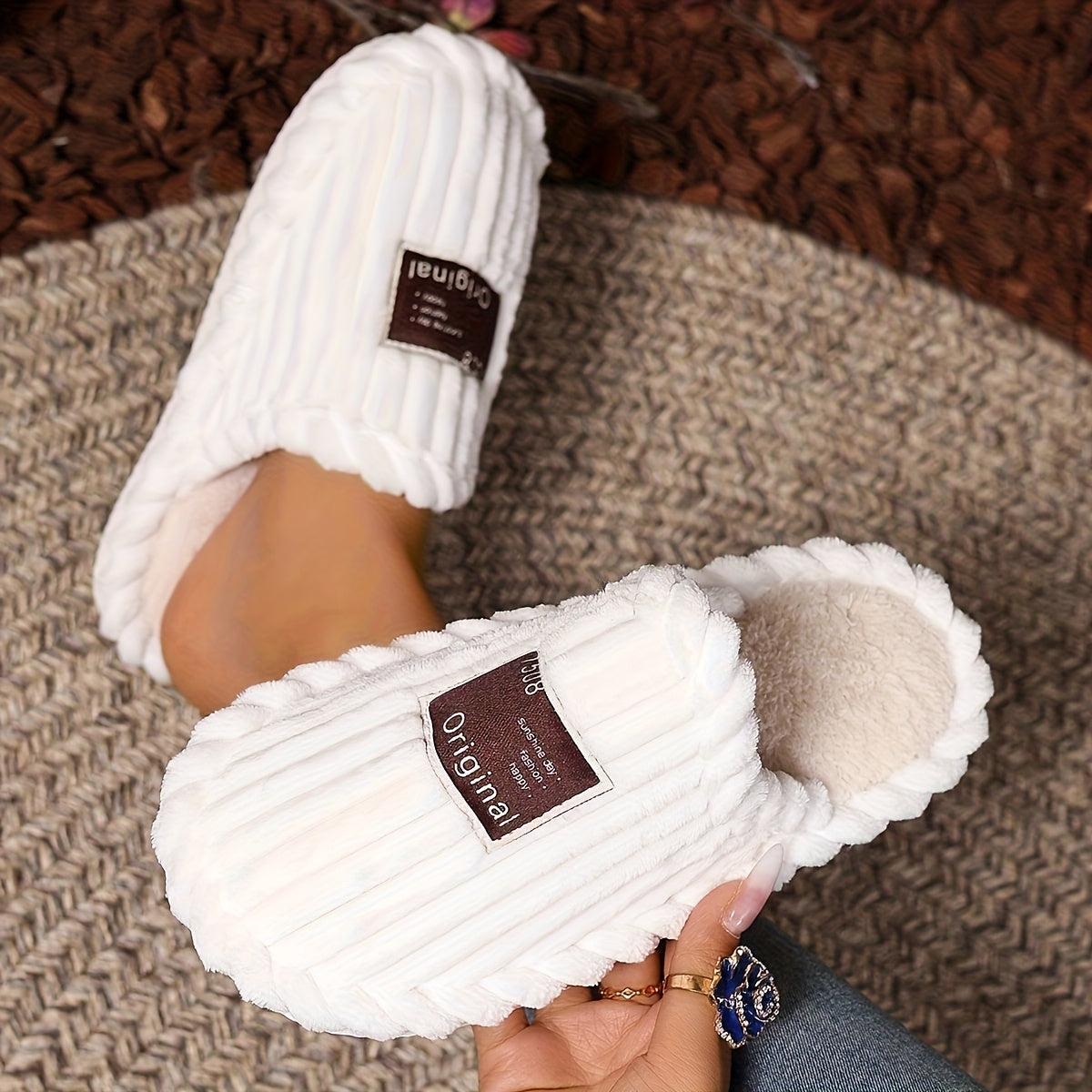 Ladies' Winter Home Slippers Soft Cotton Casual Shoes in 5 Colors
