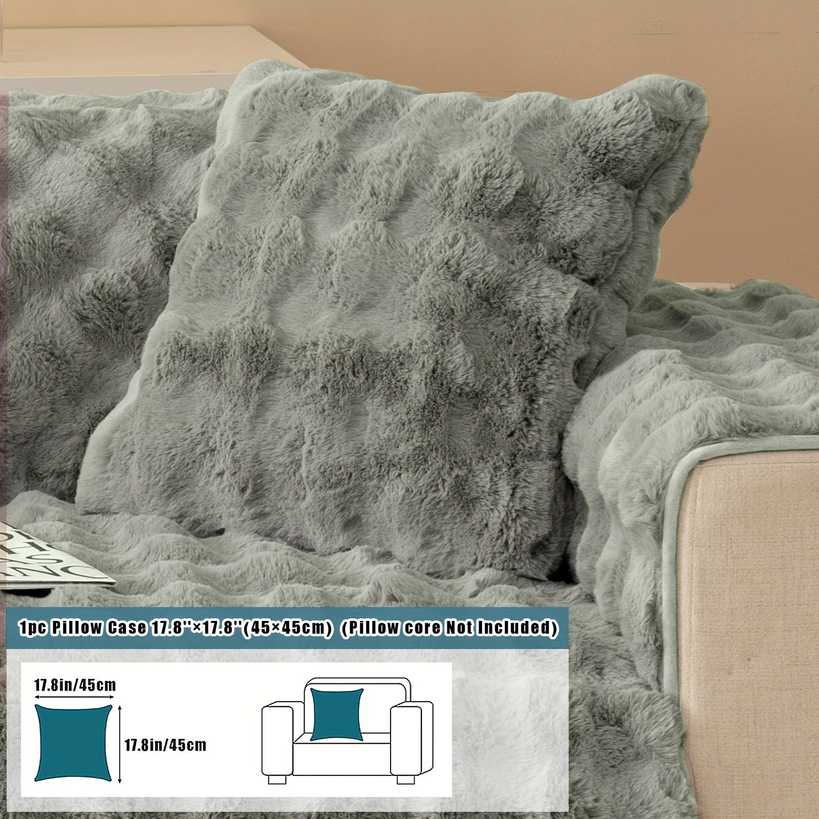 Имитация кролика плюшевая подушка-диван для домашних животных, дружелюбная к собакам с нескользящим чехлом для защиты мебели и декора в спальне, офисе или гостиной.