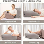  Almohada inflable de fibra de poliéster de firmeza media para embarazo, soporte lumbar, viajes y camping