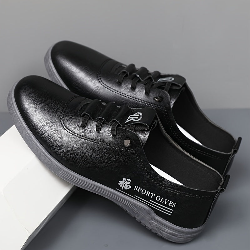 Men's Casual Business Sneakers Solid Color Slip-On Shoes Pointed Toe Rubber Sole