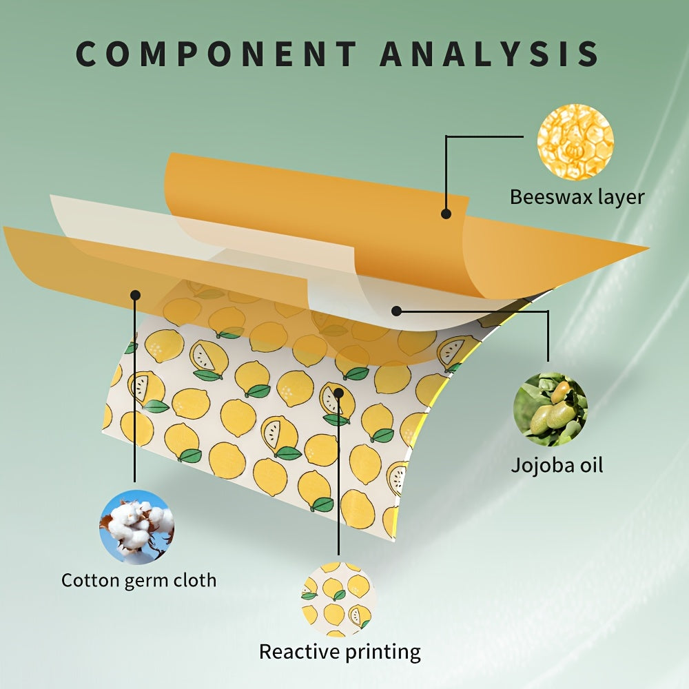 Reusable Beeswax Wraps Set of 3 for Food Storage and Freshness