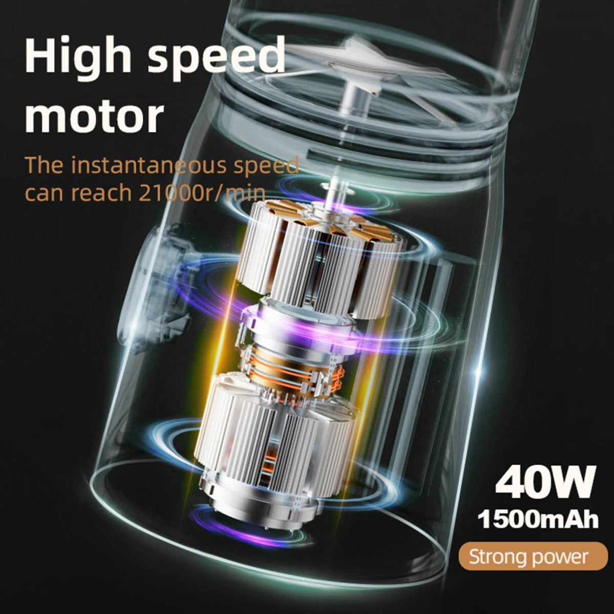 Portativ ikki kubikli sitrus sharbat chiqaruvchi, USB bilan quvvatlanadigan batareyali va ajraladigan dizayni bilan