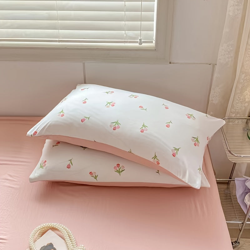 Printed Pastoral Pillowcases Set with Deep Pockets for Bedroom and Guest Use