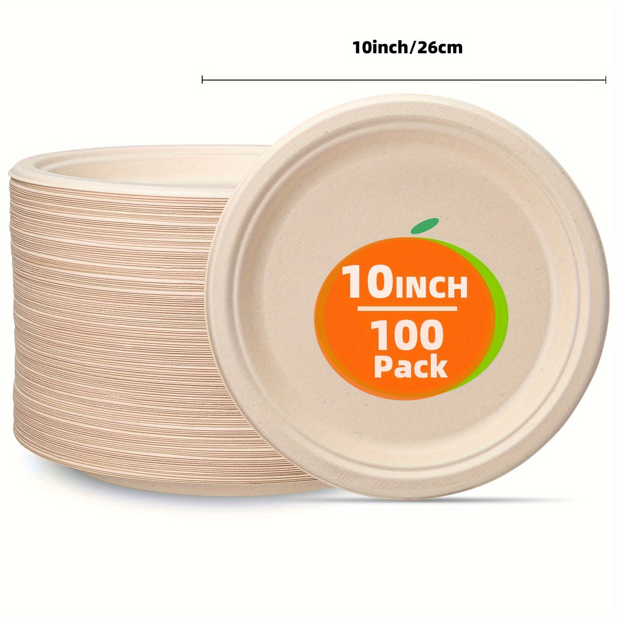 Bir martalik qog'oz plitalar 10 9 7 dyuym, 50 ta, 100 ta, partiyalar va pikniklar uchun paket