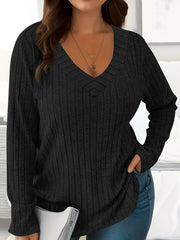 Women's Loose Fit V-Neck Polyester T-Shirt Breathable Soft Fabric All-Season Casual