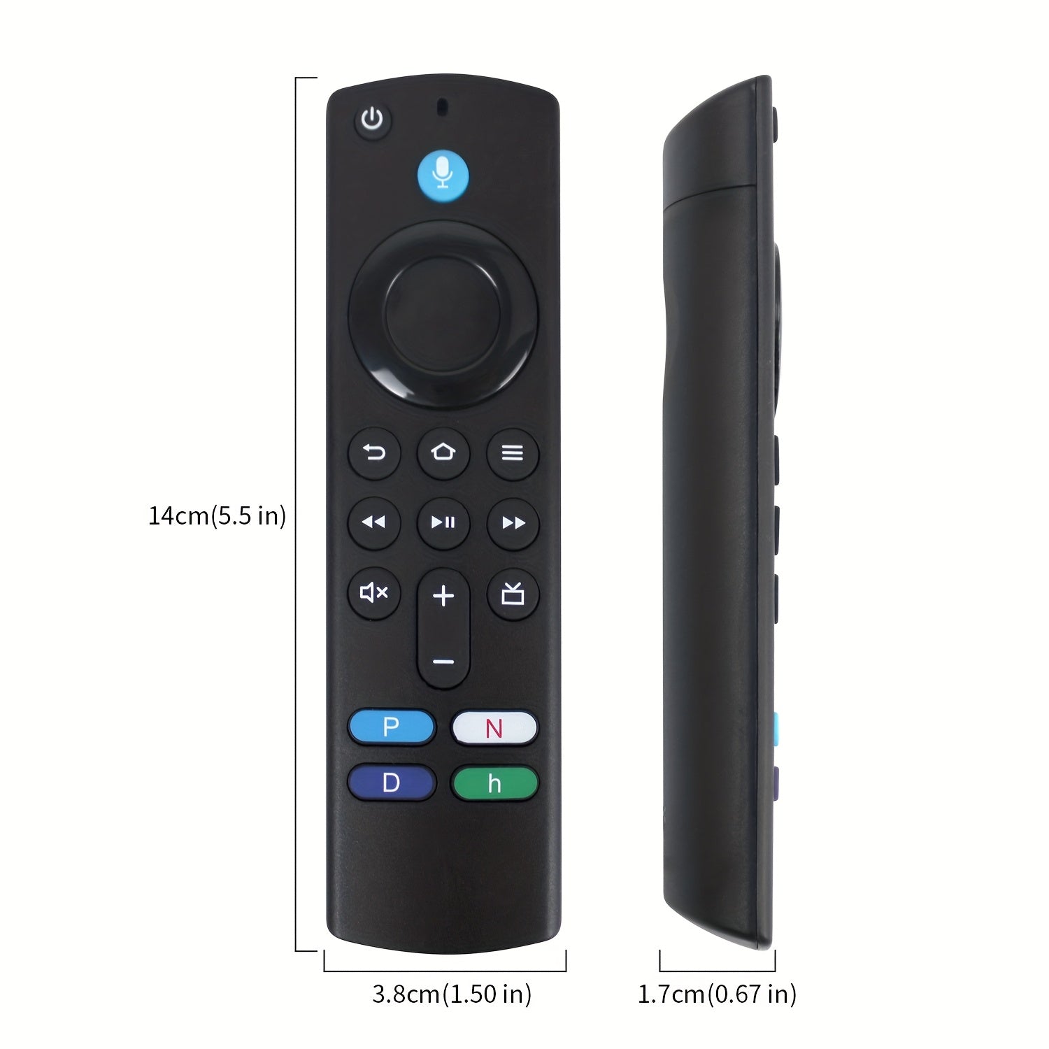 Voice Remote for Smart TV Stick Cube Compatible with Models IR Sensor Battery-Powered Black