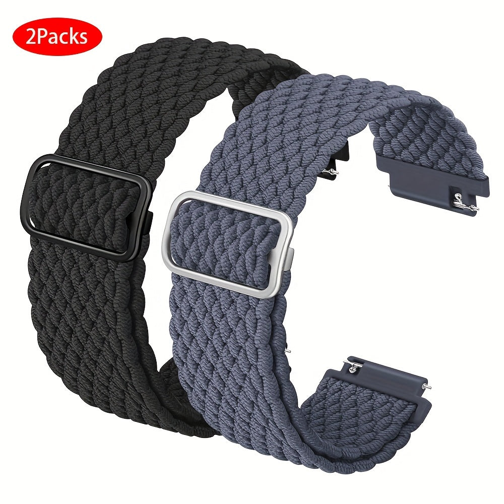 Correas de reloj de nylon trenzado compatibles con 20mm y 22mm para Galaxy Watch 4 y 5 Pro Pulseras elásticas y ajustables