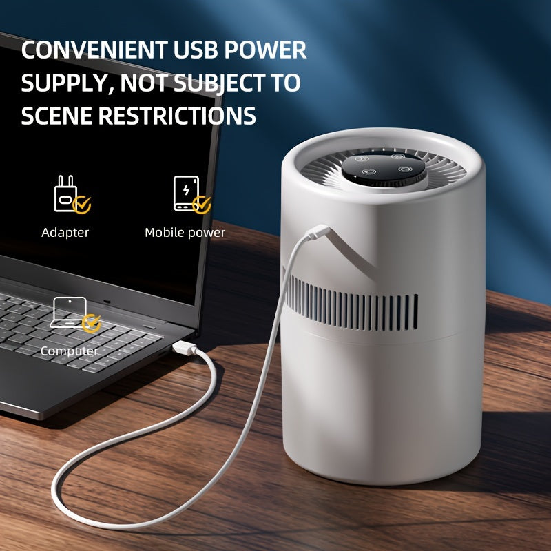 Ultrasonic USB Humidifier for Home Bedroom Office Desk Purifies Air