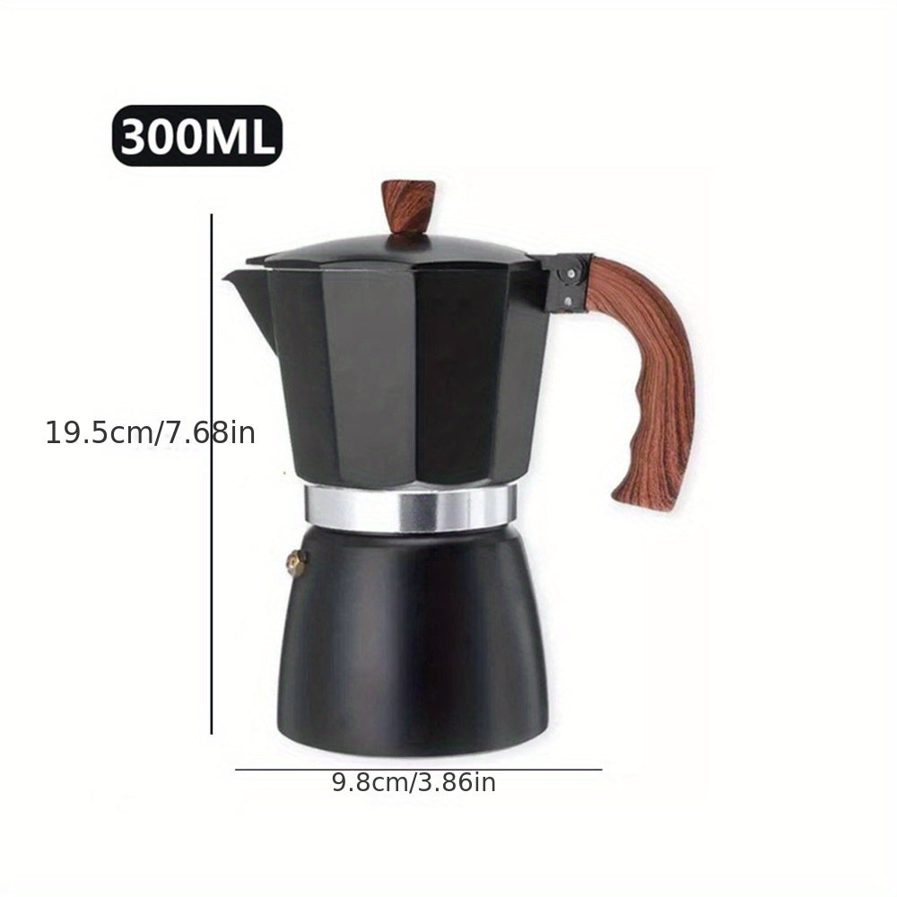 300ml Aluminum Coffee Maker Moka Espresso Percolator for Italian Drip Coffee