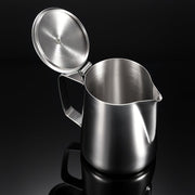 Stainless Steel Milk Frothing Pitcher with Lid for Espresso, Lattes, Cappuccinos