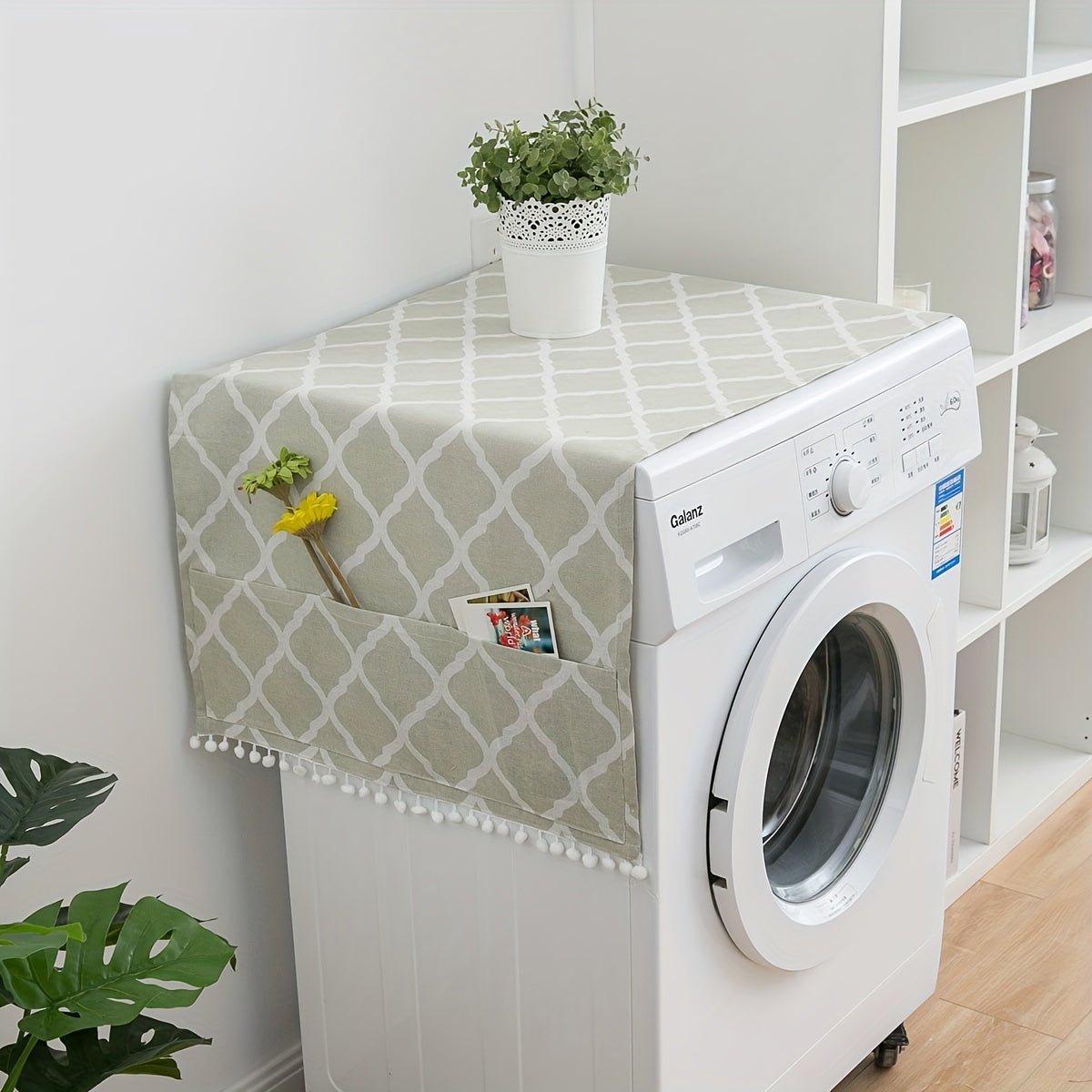 Washer And Dryer Top Cover Waterproof Dust Cover with Storage Bags
