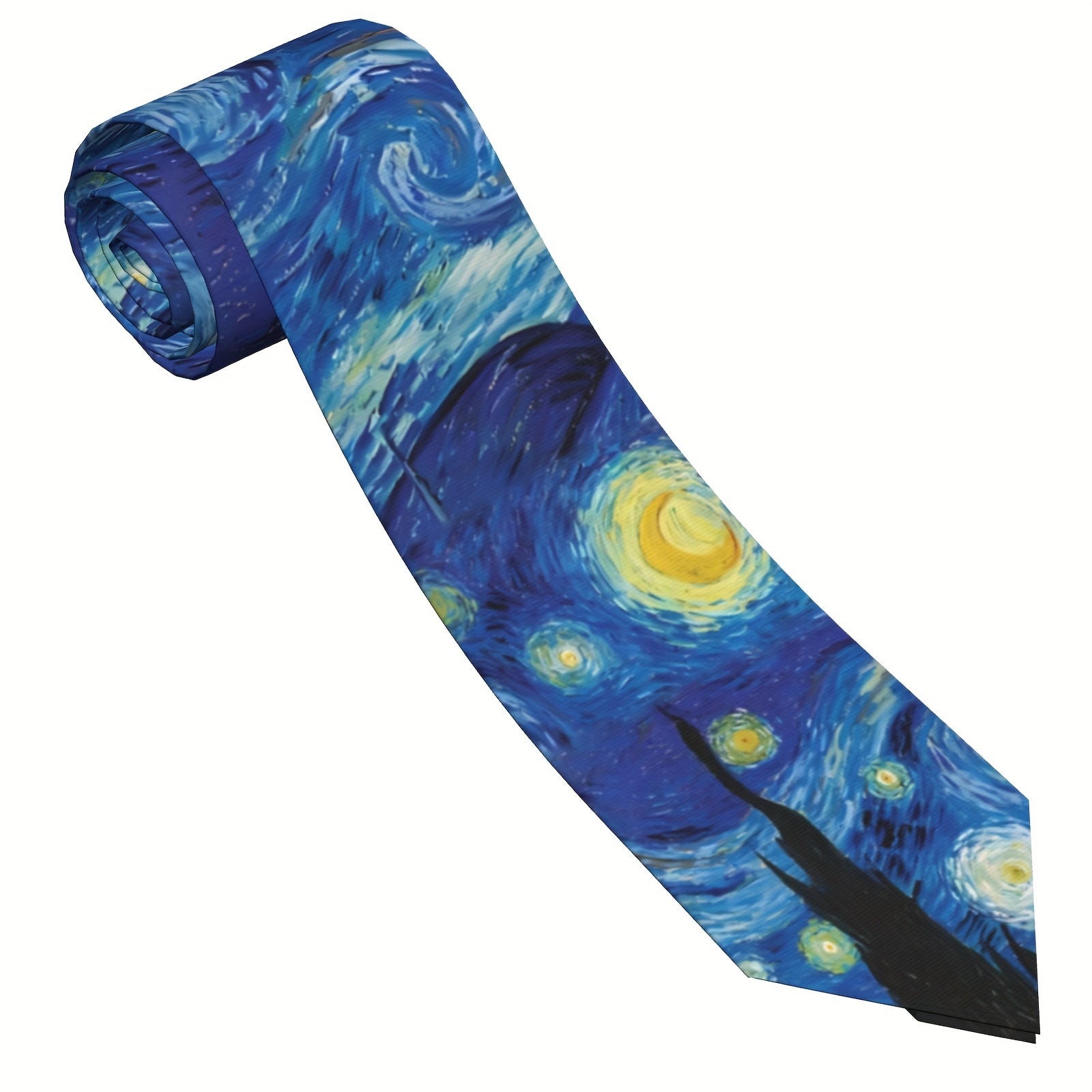 Men's Starry Night Oil Painting Tie Polyester Business Dress Tie