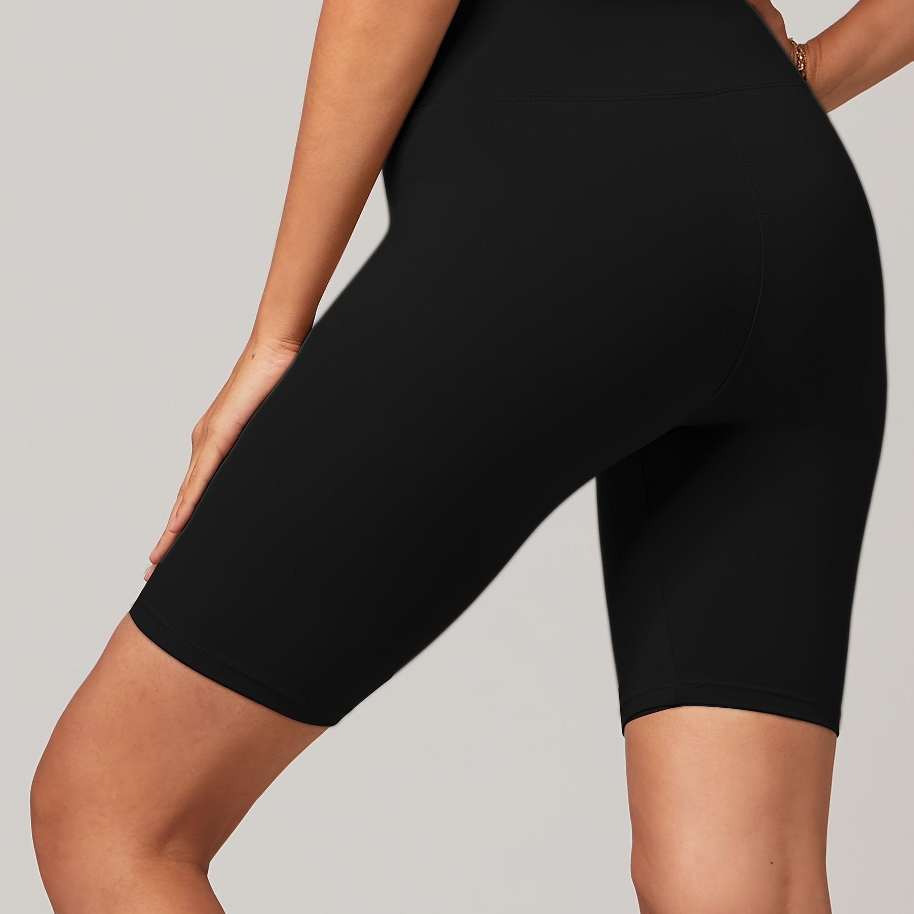 Plus Size High-Waisted Cycling Shorts Butt-Lifting Purple Elastic Fitness